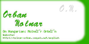 orban molnar business card